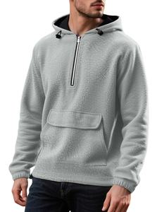 Sudadera con capucha de algodón grueso para hombre con forro polar acogedor, corte holgado y construcción duradera, ideal para clima más frío. - Product Image 3