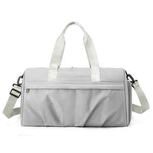 Unisex Brown Nylon Gym Duffel <b>Bag</b> 20-<b>30L</b> Zipper Closure Casual Durable with Soft Handle and Adjustable Strap - Product Image 3
