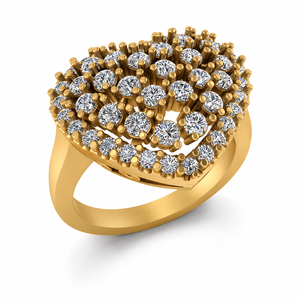 Elegant 10K Solid Gold Love Heart Proposal <b>Ring</b> High Quality Custom <b>Iced</b> Moissanite Diamond Anniversary <b>Ring</b> for Valentine's Day - Product Image 1