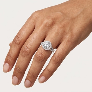 Bague de fiançailles de luxe pour femme de la marque DIFF, diamant de laboratoire classique taille brillant, plaqué platine PT950, diamant certifié IGI - Product Image 4