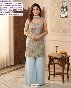 Kurti Tradicional de Fiesta para Mujer, de Secado Rápido y Largo hasta el Suelo, Marca Mehfil Magic - Product Image 2