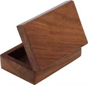 Handcrafted Wooden Jewelry <b>Box</b> Plain Smooth Rectangular Keepsake Storage Case Hinged Lid Desktop Organizer <b>Trinket</b> Chest - Product Image 1