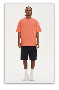 Camiseta Deportiva de Manga Corta para Hombre, de Algodón Tejido, Oversize, Lisa, Transpirable, Negra - Product Image 4