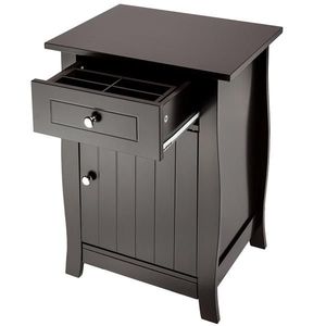Comodino Singolo Marrone Verniciato con Luce LED, Montato, per Camera da Letto o Uso Domestico/Appartamento - Product Image 6