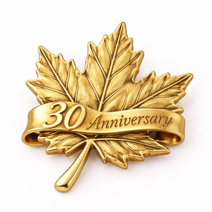 Regalos de recuerdo del 30 aniversario de Canadá 2026, broche de hoja de arce de metal personalizado. - Product Image 4