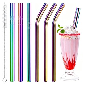 Kit de pailles réutilisables en métal de qualité supérieure, pailles à boire en acier inoxydable pour les boissons quotidiennes - Product Image 6