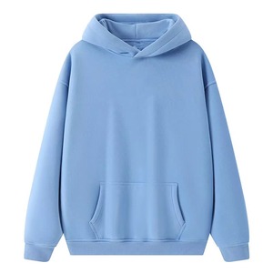 เสื้อฮู้ดสีขาวแบบยูนิเซ็กซ์ ทรงโอเวอร์ไซส์ ผ้าฝ้ายถัก 100% สีพื้น ดีไซน์กระเป๋าเสื้อ สวมใส่สบายๆ สำหรับฤดูใบไม้ร่วง - Product Image 4