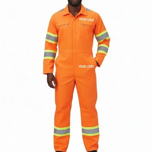 Custom Cotton Industrial Reflective Safety Twill <b>Overall</b> Worker Work Workwear Flame Retardant Coveralls - Product Image 3