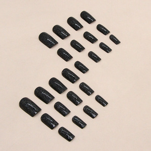 <span class=keywords><strong>Uñas</strong></span> Postizas Cuadradas Negras Cortas de <span class=keywords><strong>Navidad</strong></span> al por Mayor, <span class=keywords><strong>Uñas</strong></span> a Presión Personalizadas de Alta Calidad con Marca Privada - Product Image 3