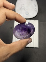 Batu Permata Super Seven Alami |   Kaca Kacoksenaite Lepidokrokit Bersegi Ukuran 47x35.MM Berat 147 Ct