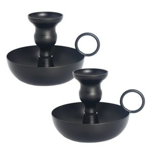 Farmhouse Chamber Stick Iron Candle Stand With Handle <b>Heat</b> Resistant Home Decoration Vintage Style Metal Holder - Product Image 1