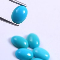 Lot en gros de cabochons ovales en turquoise naturelle Sleeping Beauty Arizona 5x7 mm, à dos plat, calibrés, pierres précieuses en vrac pour la fabrication de bijoux