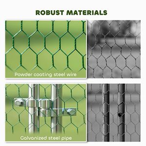 Grande Pollaio 26FT X 10FT X 6.4FT con Copertura Impermeabile e Mangiatoia Sospesa, Gabbia Metallica per Animali - Product Image 6