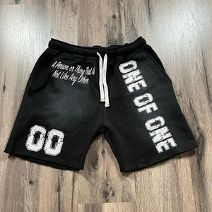 Shorts pour hommes Ibex, best-seller, imprimé unique, noir, coton, taille à cordon, style décontracté, tissu respirant - Product Image 1