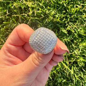 Squares Iced Out Style Moissanite Diamond Engagement Wedding <b>Ring</b> 925 Sterling Silver <b>Mens</b> Hip Hop Jewelry Gift Rhodium Plated - Product Image 4