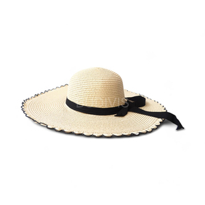 Chapeau Fedora Souple en Polyester pour Femme, Conception Personnalisée, Bord Large Réglable, Ruban Noir, Accessoire d'Été pour Plage et Extérieur - Product Image 2