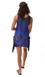 Boho Tie Dye Rayon Sundress With Pockets <b>Festival</b> Dress - Product Image 2