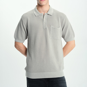 <b>Yarn</b> Lining Knitted <b>Wool</b> Polo Shirt for Men Best Quality Stylish Street Wear Short Sleeves Chest Pocket Men's Polo Shirts - Product Image 1