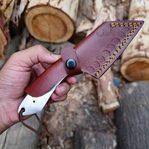 Cuchillo Personalizado Hecho a Mano de Acero Inoxidable con Hoja de Punta Caída y Mango Entero, Funda de Cuero, para Camping y Caza al Aire Libre, Compatible con OEM, Modelo 2026 - Product Image 2