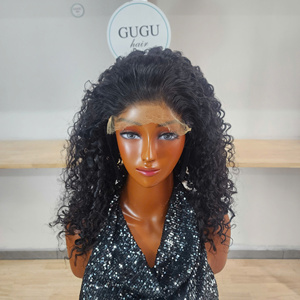 Perruque Lace Front en Cheveux Vierges Vietnamiens Longs pour Boucles, Double Drawn, Closure 5x5, Sans Colle, Dentelle Transparente, Bonnet Moyen, Qualité Salon - Product Image 1