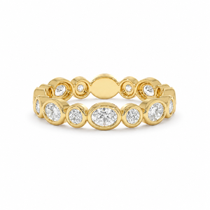 Anillo de Eternidad Completo con Diamantes Cultivados en Laboratorio, Bisel Ovalado y Redondo de Oro Sólido Clásico de 14K/18K, Joyería de Boda al por Mayor - Product Image 3