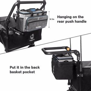 Carrello Pieghevole Robusto con Tettuccio Rimovibile, Ruote Grandi da 4 Pollici per Tutti i Terreni, Freno e Maniglia Regolabile per Campeggio - Product Image 3