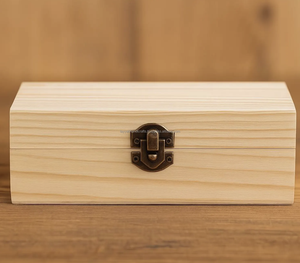 Boîte de rangement en bois rustique faite à la main pour la décoration de la maison, grande, avec couvercle à charnières, pour les objets de valeur - Product Image 4