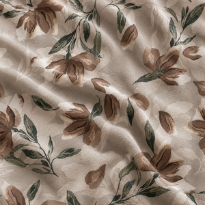 Tela de Rayón/Poliéster Brocado Crepé Natural con Estampado Floral, 58/60 Pulgadas, Ligera, Transpirable, Charmeuse, para Vestidos y Ropa de Cama - Product Image 6