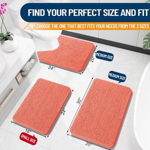 Tapis de bain en chenille extra doux 30x20, séchage rapide, lavable en machine, avec dos en caoutchouc pour salle de bain - Product Image 2