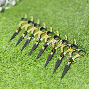 High Quality 8 PC <b>Barber</b> Hair Cutting Scissors <b>Set</b> Stainless Steel <b>Barber</b> Hair Salon Scissors Gold and Black Color Professional - Product Image 2