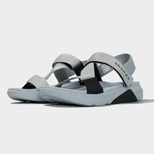 Sandales décontractées Shondo F7 Racing gris avec accents noirs, semelle de 5 cm, style bout ouvert pour une meilleure posture, Vietnam - Product Image 3