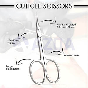 Ciseaux à cuticules professionnels en acier inoxydable avec étui en cuir pour manucure, pédicure, coupe des cuticules, usage en salon - Product Image 2