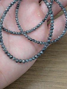 Cuentas Redondas de Diamante Gris Natural AAA de 3 mm, Facetadas, Estilo Sal y Pimienta, Calidad Premium, 15 Pulgadas, para la Elaboración de Joyería de Lujo - Product Image 2