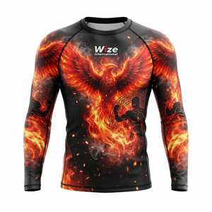 Best Quality Plain Long Sleeve Rush Guard for Men New Arrival Breathable Rash Guard Stylish Rash Guard <b>Compression</b> <b>Shirt</b> - Product Image 1