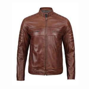Stylish <b>Men's</b> Genuine Leather Winter Casual <b>Jacket</b> with Zipper Front <b>Long</b> Sleeve High Quality New Condition - Product Image 4