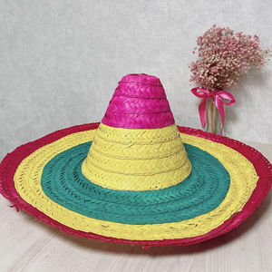 ผลิตหมวกฟางทรงซอมเบรโรสไตล์เม็กซิกัน ทำจากหญ้าธรรมชาติ พร้อมโลโก้ สำหรับงานปาร์ตี้ งานแต่งงาน ใช้ในชีวิตประจำวัน ฤดูร้อน ชายหาด กิจกรรมกลางแจ้ง ตกปลา/เล่นสกี - Product Image 1