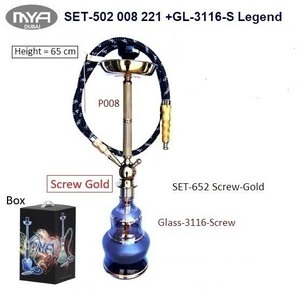 Set-502 Original al por Mayor, Juego de Shisha de Lujo en Acero Inoxidable Lacado con Caja de Regalo - Product Image 5