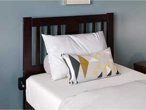 Lit gigogne double traditionnel – Construction en panneaux de pin massif couleur expresso avec fixation en surface - Product Image 2