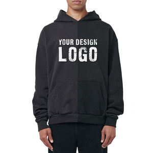 Sudadera con Capucha Oversize Personalizada para Hombre, Hombros Caídos, Forro Polar Grueso, Diseño Bicolor, Estilo Urbano, Fabricante de Ropa - Product Image 1