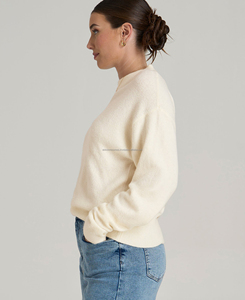 Sweat-shirt en laine surdimensionné pour femme, style hip-hop, col personnalisé, motif uni brodé, taille XS, idéal printemps/hiver, qualité supérieure - Product Image 3