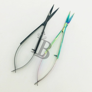 Tijeras para Cejas de Acero Inoxidable Rainbow Plasma, Punta Afilada, Hoja Recta, Herramienta de Maquillaje de Belleza, para Diestros - Product Image 3