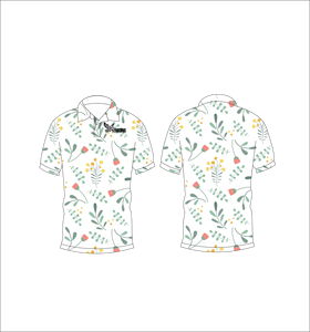 Mens <b>Botanical</b> <b>Print</b> Polo Shirt Short Sleeve Casual Summer Golf Polo Lightweight Collared Fashion Shirt - Product Image 3