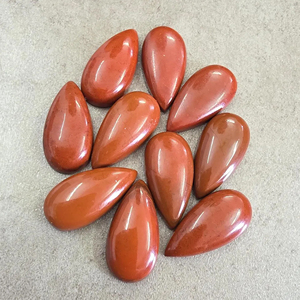 Natural <b>Red</b> Jasper Big Pear Teardrop Cabochon Flat Back Calibrated Gemstone, for Jewelry Making - Product Image 3