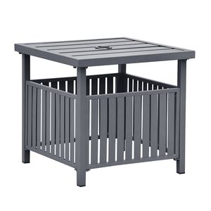 Outdoor Leisure Square Steel Bistro Dining <b>Table</b> with <b>Umbrella</b> Hole Patio Coffee <b>Table</b> for Porch Backyard Garden - Product Image 6