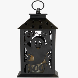 Lanterne à bougie d'Halloween Ghosts, hauteur 11 pouces, noire - Product Image 1