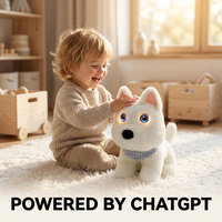 Peluche éducative interactive intelligente AI, chien Westie parlant, compagnon vocal pour l'éveil cognitif, boîte cadeau, personnalisation OEM