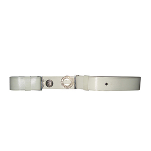 Genuine white Leather Belt 5.0 cm Width PVC Solid for Men Custom Size for Women Cow Hide Material with Alloy Buckle for Parade - Product Image 1