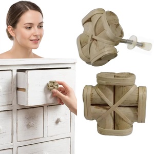 Poignées de tiroir et de placard artisanales en rotin naturel tressé, style industriel, pour armoire, cuisine, salon - Product Image 4