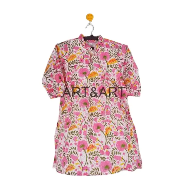2024 Sommer Kinderkleid Baby-Mädchen-Kleid Flare Ärmel Peter Pan Kragen Kleidung Blumendruck Baumwollkleid