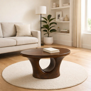 Table basse/à thé sculpturale en bois naturel écologique, style européen, faite à la main, moderne, Luxali Furniture, décoration intérieure - Product Image 3